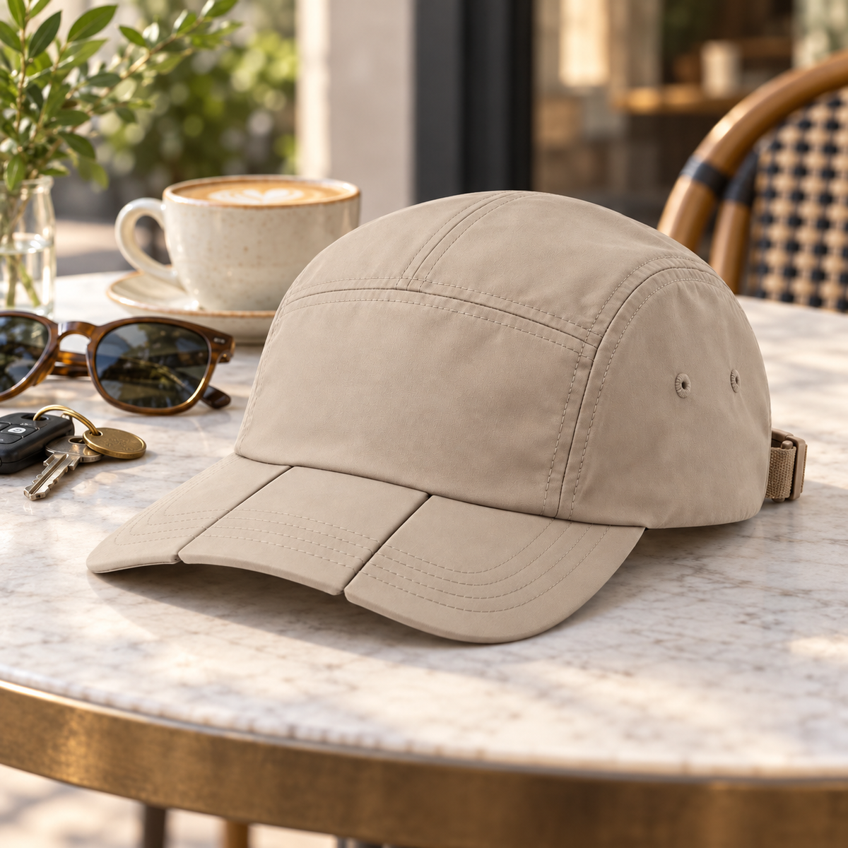 Foldable-Brim Travel Cap