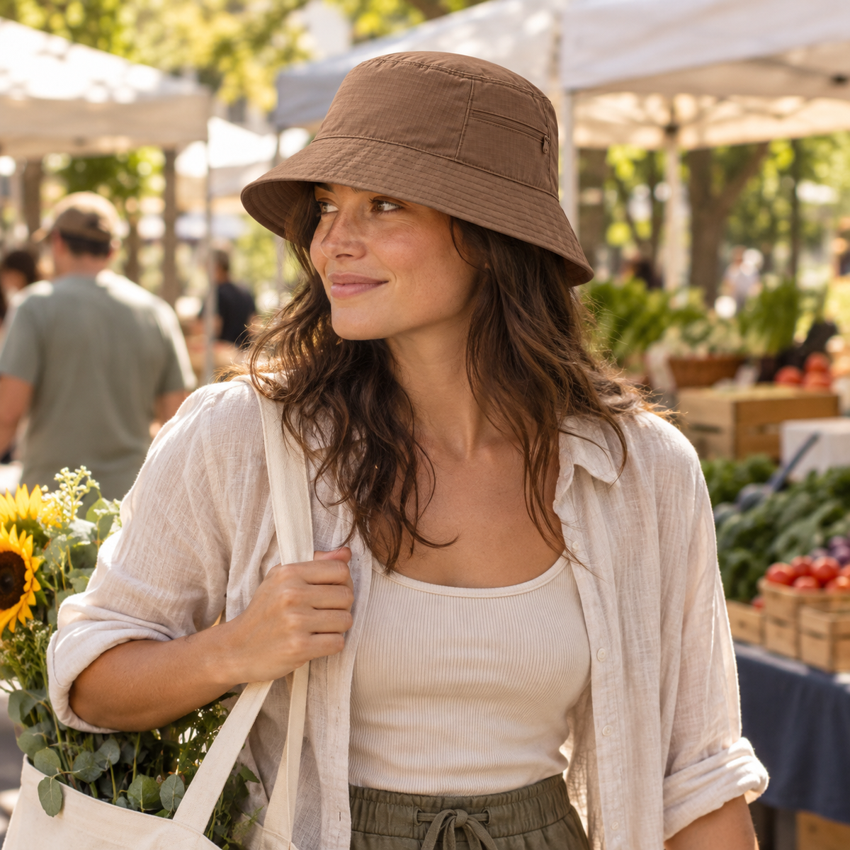 Hidden-Pocket Bucket Hat