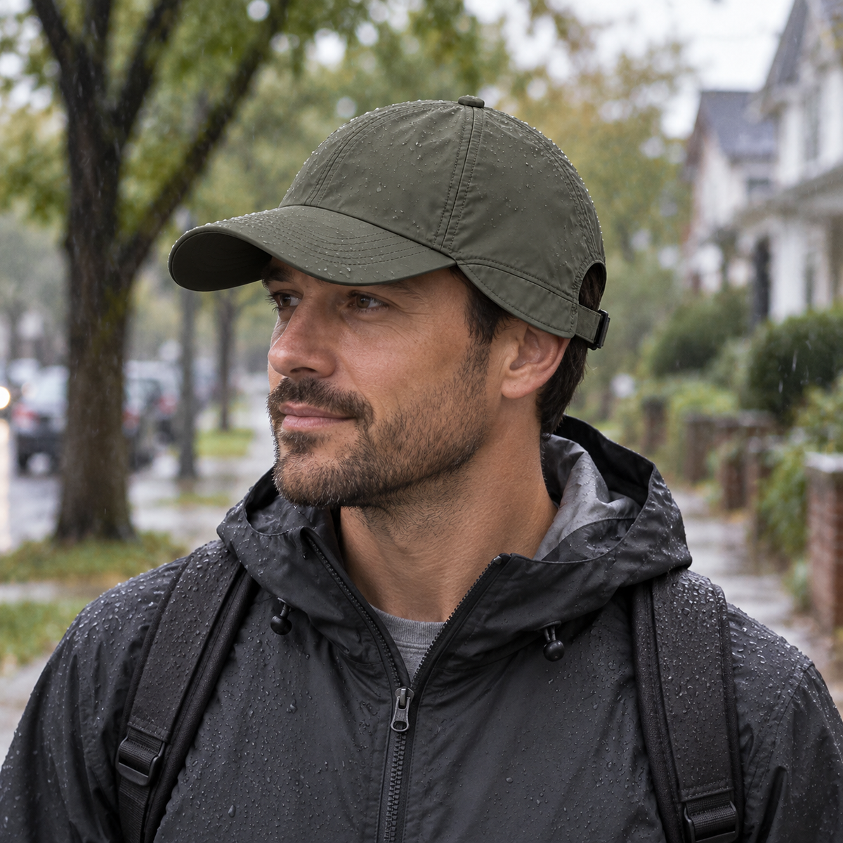 Water-Resistant Rain Cap with Neck Guard
