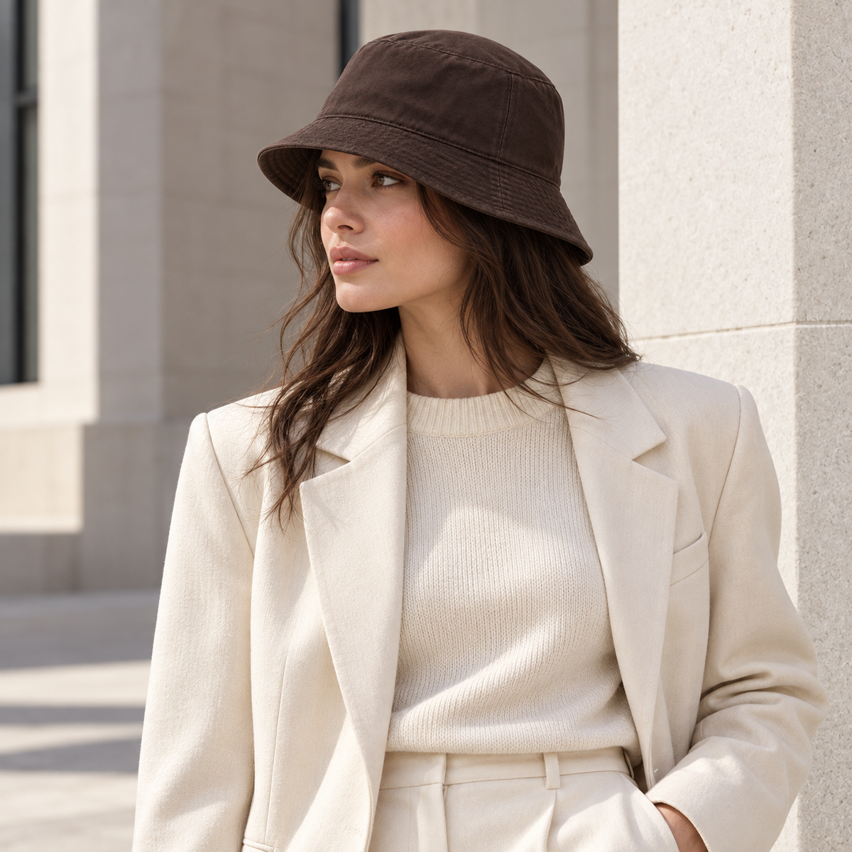 Sculpted Asymmetrical Bucket Hat