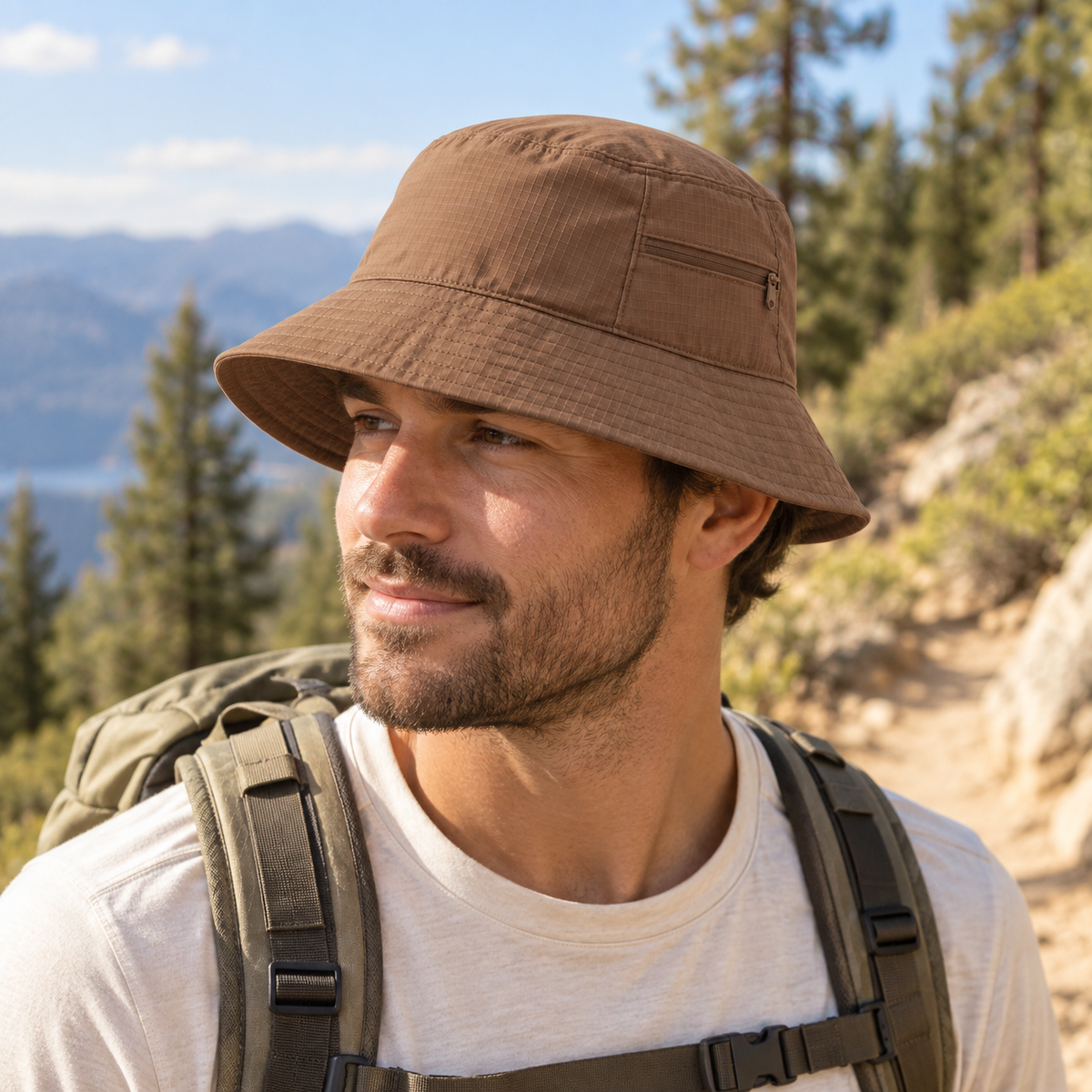 Hidden-Pocket Bucket Hat