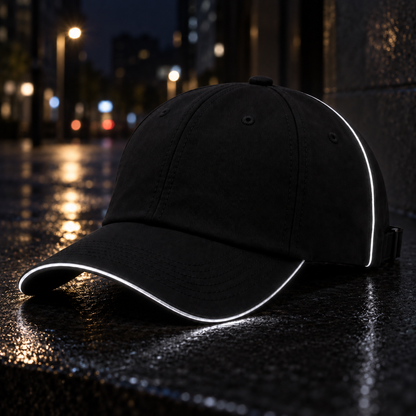 Reflective-Trim Safety Cap