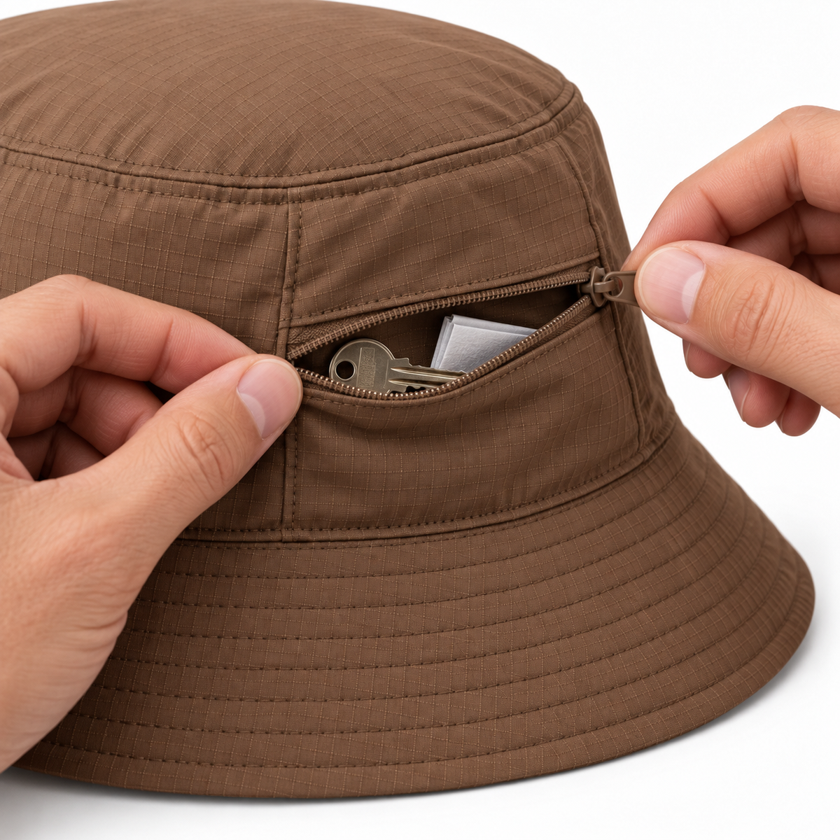 Hidden-Pocket Bucket Hat