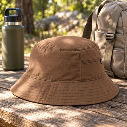 Hidden-Pocket Bucket Hat